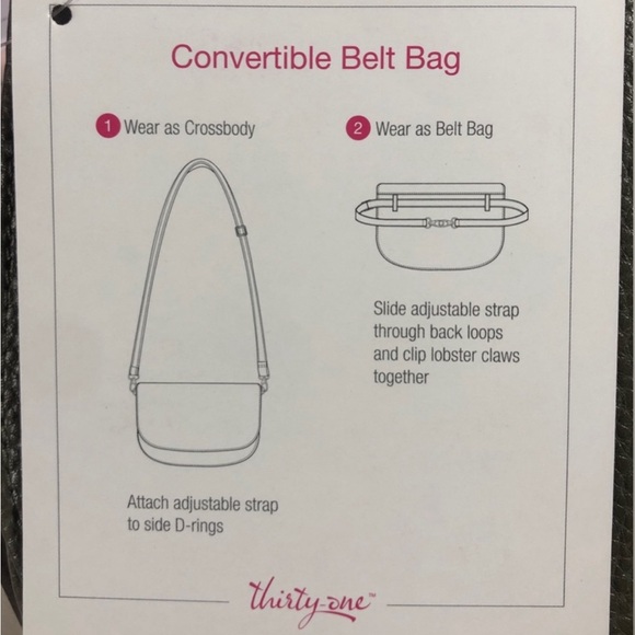 NWT | Thirty-One Convertible Belt Bag Crossbody | Ooh-la-la Olive Pebble - Picture 7 of 10